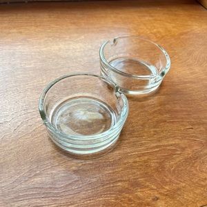 Pair of small glass ashtrays